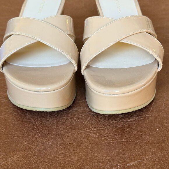 Stuart Weitzman Avenue 65 Flatform Wedge Slide Beige Sandal Size 6.5 NEW - Picture 12 of 15